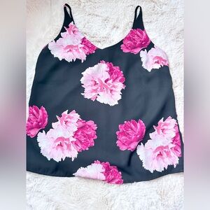 Banana Republic Black and Pink Floral Camisole